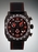 Môntrèk Chronograph - Black PVD, Red Dial Markings, Black Leather/Red Stitched Strap